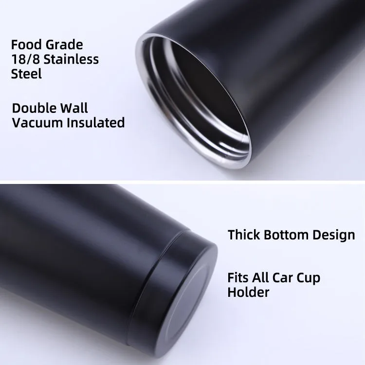 Stainless steel coffee tumbler with straw