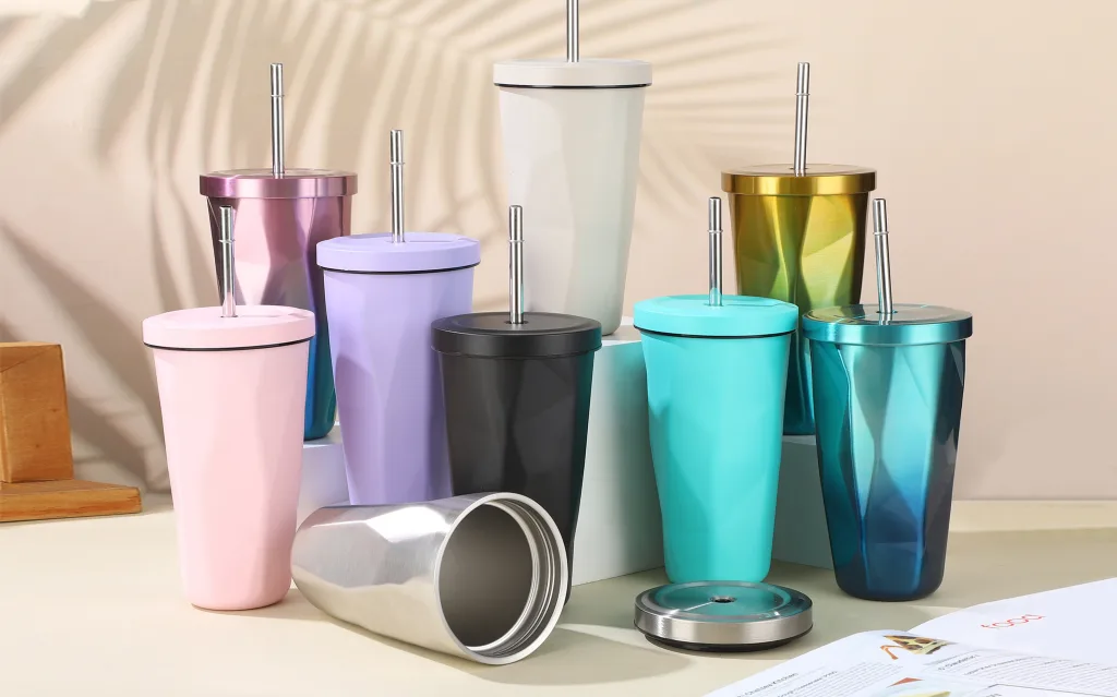 gradient tumbler with diamond shape for promotional gift