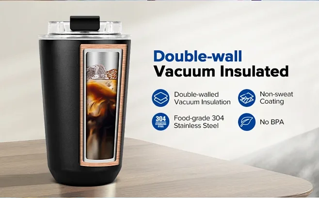 A gradient tumbler is a type of drinkware， such as double-wall vacuum insulated tumber