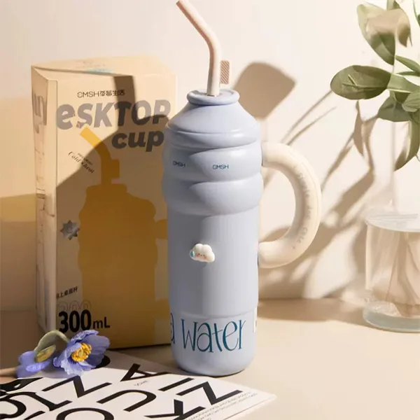 promotional gift tumbler with straw