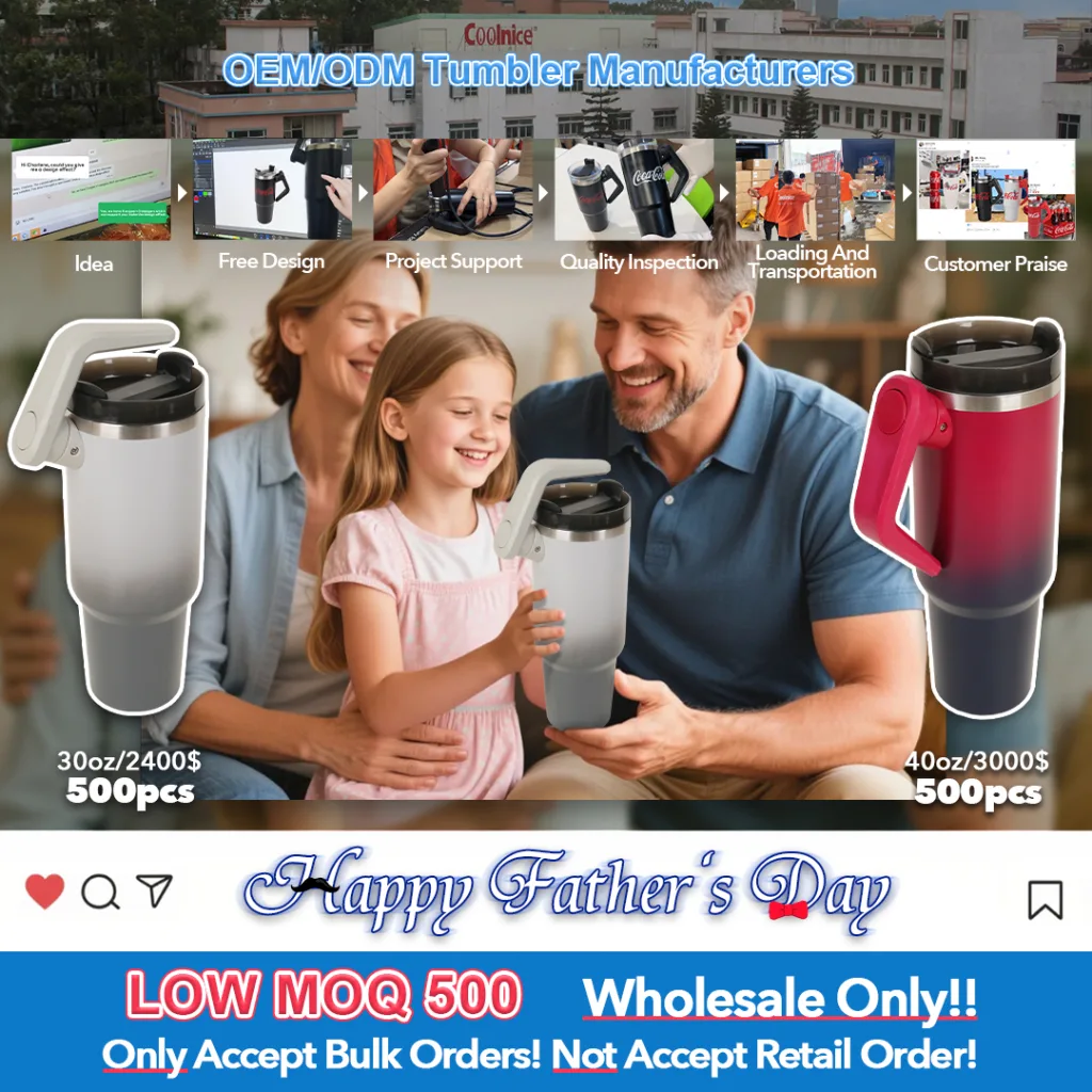 custom your father's day gift at coolnice tumbler with 40oz gradient tumbler