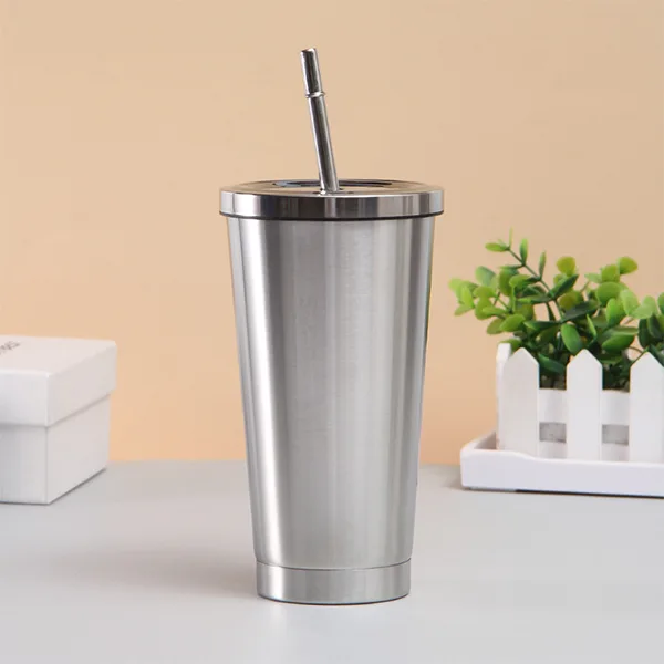 Leak-Proof Coffee Tumbler with Lid and Straw