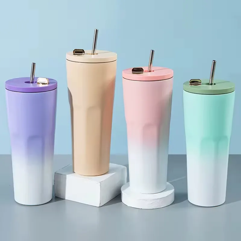 Convenient travel drinkware gradient tumbler