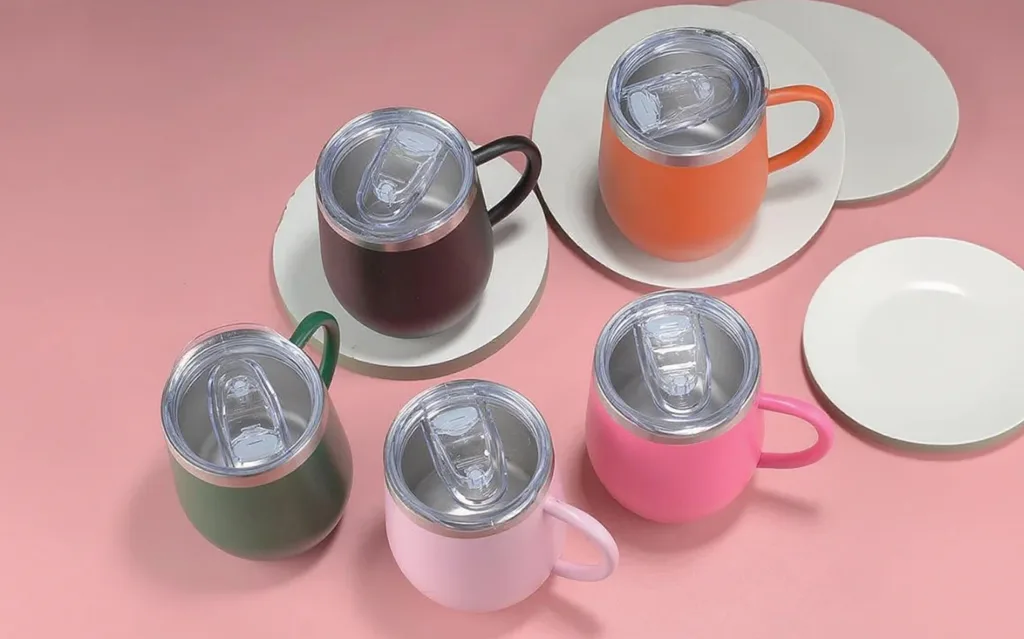 high-quality coffee tumbler mug closeup