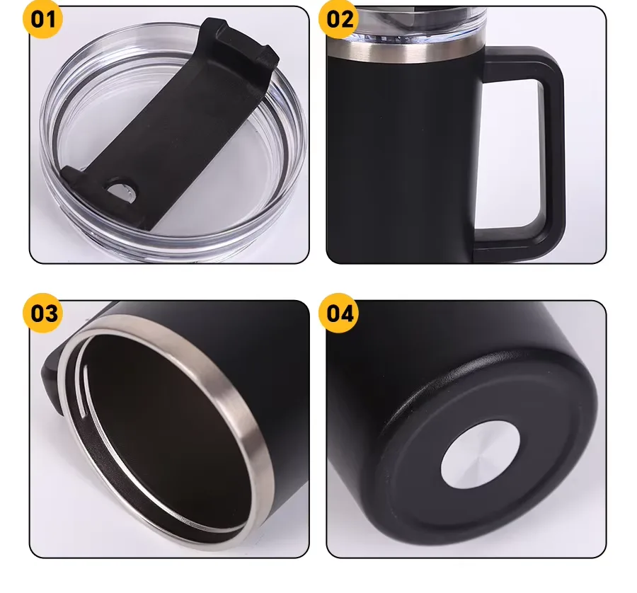 Travel mugs often come with multiple pieces in the lid—silicone seals, flip caps, sliding covers