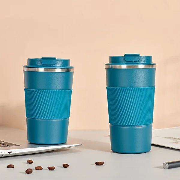 travel tumbler with sleek brushed finish
