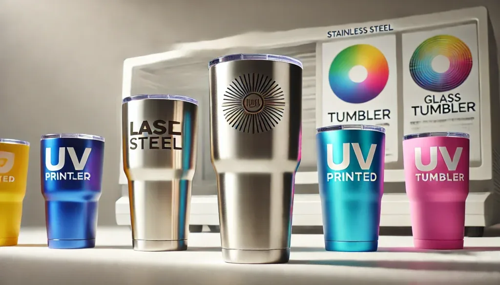 custom stainless steel tumbler : lase steel, uv printer,uv tumbler