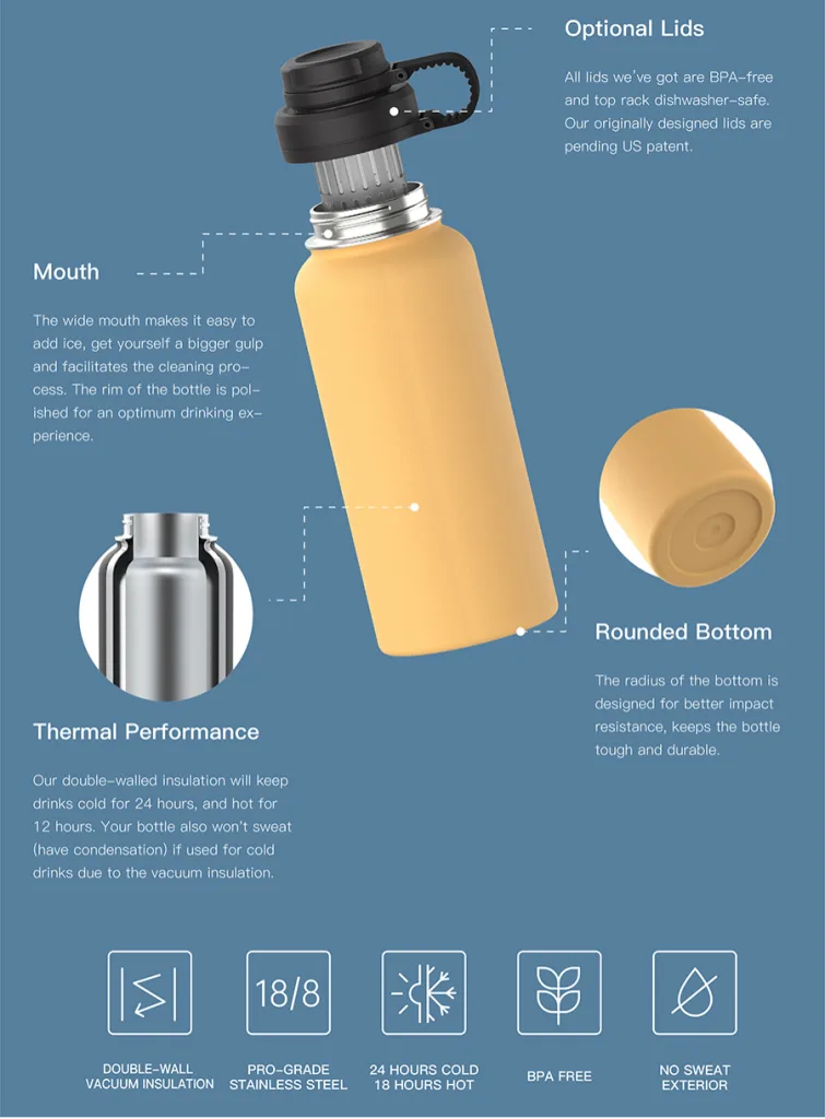 Stainless steel tumblers from Coolnice are made from food-grade 18/8 stainless steel