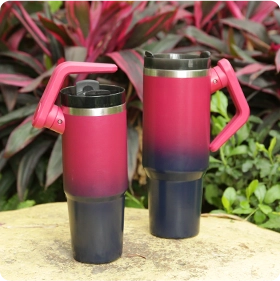 Personalized 40oz Gradient Tumbler stainless steel Travel Cup with straw 2