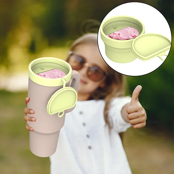 silicone tumbler ice cream cup with flip lid