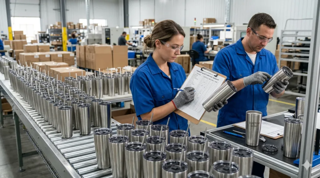 tumbler quality control checklist bulk orders inspection process
